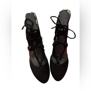 Marc Fisher Black Lace Up Boots with Classic Design